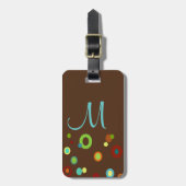 Monogrammed Colorful Stippen Bagagelabel (Voorkant verticaal)