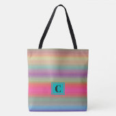 Monogrammed Colorful Stripes Canvas tas (Voorkant)