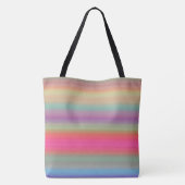 Monogrammed Colorful Stripes Canvas tas (Achterkant)