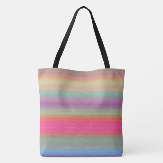 Monogrammed Colorful Stripes Canvas tas (Achterkant)