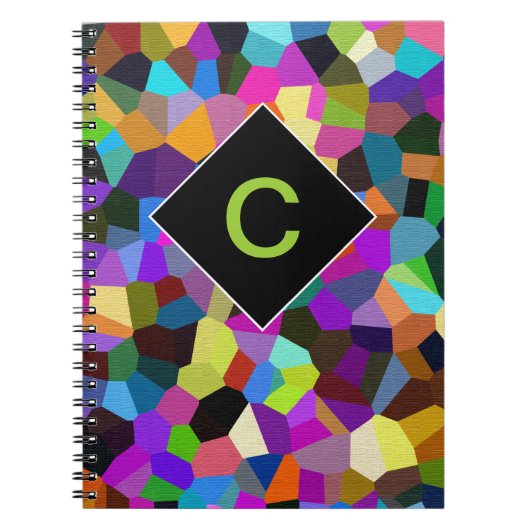 Monogrammed-Confetti in juweelkonen Notitieboek (Voorkant)