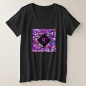 Monogrammed Confetti Paars Grote Maat T-shirt (Design voorkant)