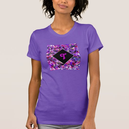 Monogrammed Confetti Paars T-shirt (Voorkant)