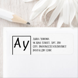 Monogrammed Contact Info Etiket