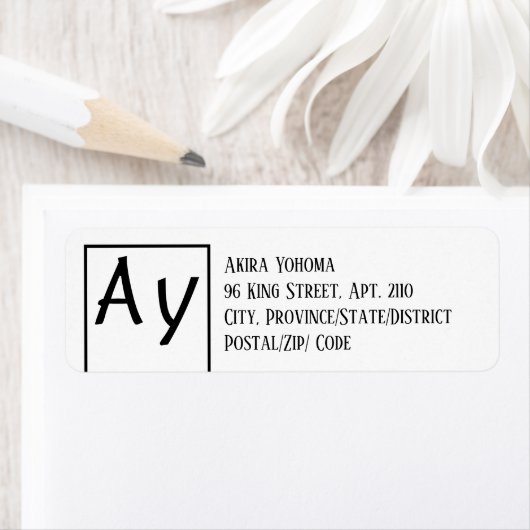 Monogrammed Contact Info Etiket (Insitu)
