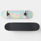 Monogrammed Cool Girly Moderne Regenboog Persoonlijk Skateboard (Horizontaal)