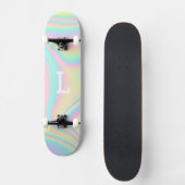 Monogrammed Cool Girly Moderne Regenboog Persoonlijk Skateboard (Voorkant)