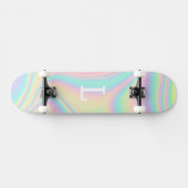 Monogrammed Cool Girly Moderne Regenboog Persoonlijk Skateboard (Horizontaal)