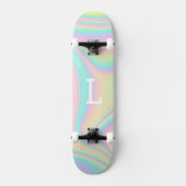Monogrammed Cool Girly Moderne Regenboog Persoonlijk Skateboard (Voorkant)