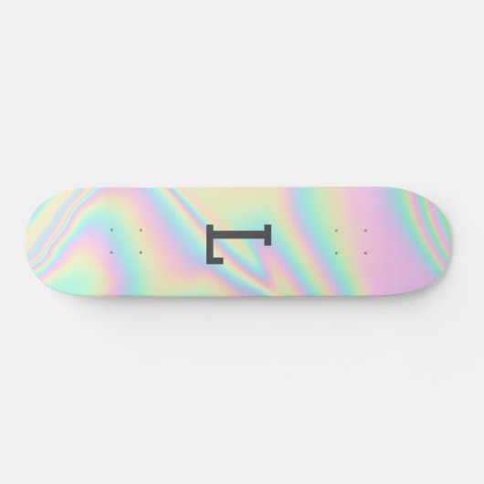 Monogrammed Cool Girly Moderne Regenboog Persoonlijk Skateboard (Horizontaal)