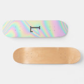 Monogrammed Cool Girly Moderne Regenboog Persoonlijk Skateboard (Horizontaal)