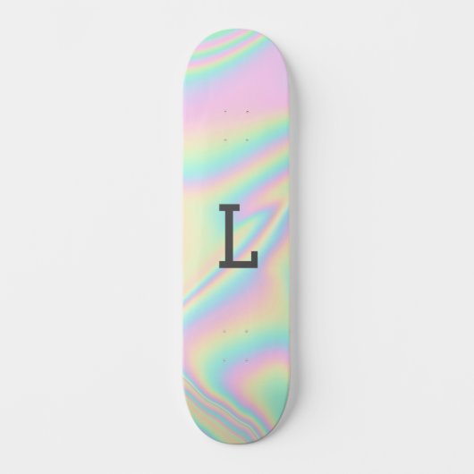 Monogrammed Cool Girly Moderne Regenboog Persoonlijk Skateboard (Voorkant)