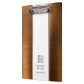 Monogrammed Copper Brown geborsteld met metalen Klembord (Links)