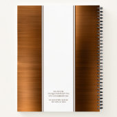 Monogrammed Copper Brown geborsteld met metalen Notitieboek (Achterkant)