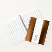 Monogrammed Copper Brown geborsteld met metalen Notitieboek (Binnen)