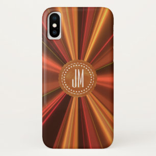 Monogrammed Copper Red Abstract Fractal Case-Mate iPhone Case