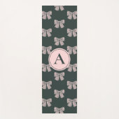 Monogrammed Coquette Bow Zwart & Roze Stijlvol Yogamat (Voorkant)