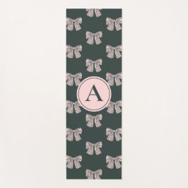 Monogrammed Coquette Bow Zwart & Roze Stijlvol Yogamat