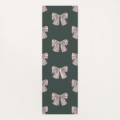 Monogrammed Coquette Bow Zwart & Roze Stijlvol Yogamat (Achterkant)