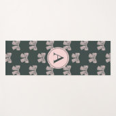 Monogrammed Coquette Bow Zwart & Roze Stijlvol Yogamat (Voorkant (horizontaal))