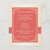 Monogrammed Coral, Champagne Floral Enclosure Kaar Informatiekaartje (Achterkant)
