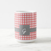 Monogrammed Coral Houndstooth Mok (Center)