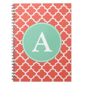 Monogrammed Coral Mint Notitieboek (Voorkant)