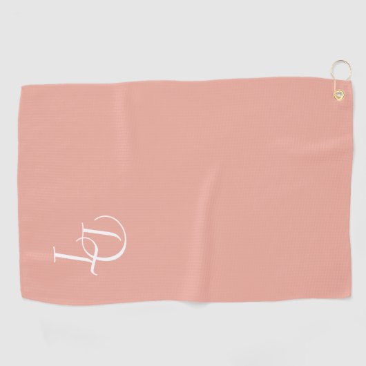 Monogrammed - Coral Pink Golfhanddoek (Horizontaal)
