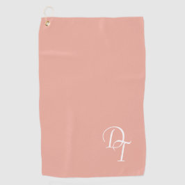 Monogrammed - Coral Pink Golfhanddoek