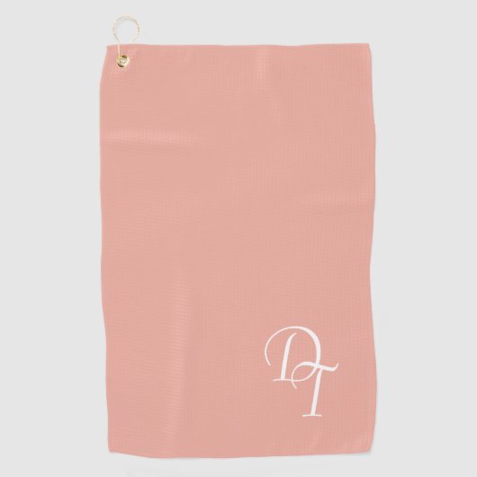Monogrammed - Coral Pink Golfhanddoek (Voorkant)