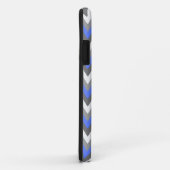 Monogrammed Cornflower Blue & Gray Chevron Pattern Case-Mate iPhone Case (Achterkant/rechts)