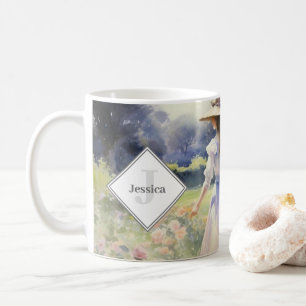 Monogrammed Country Cottage  Waterverf Koffiemok