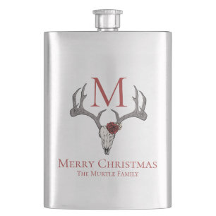 Monogrammed Country Xmas Herten Hoofd Schedel & Ro Flacon