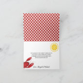 Monogrammed Crawfish Boil Wedding Shower Dank u Bedankkaart (Binnen)