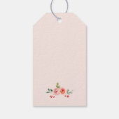 Monogrammed Crest met bloemen bruiloft Cadeaulabel (Achterkant)