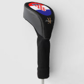 Monogrammed & Croatia Vlag Golfclubs Hoesjes Golfheadcover (Schuin)