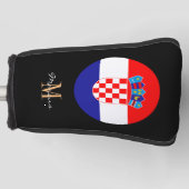 Monogrammed & Croatia Vlag Golfclubs Hoesjes Golfheadcover (Voorkant)