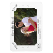 Monogrammed Cross & Rings Wedding Save the Date Magneet (Verticaal)