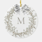 Monogrammed Crystal Krans Kerstmis Keramisch Ornament (Achterkant)