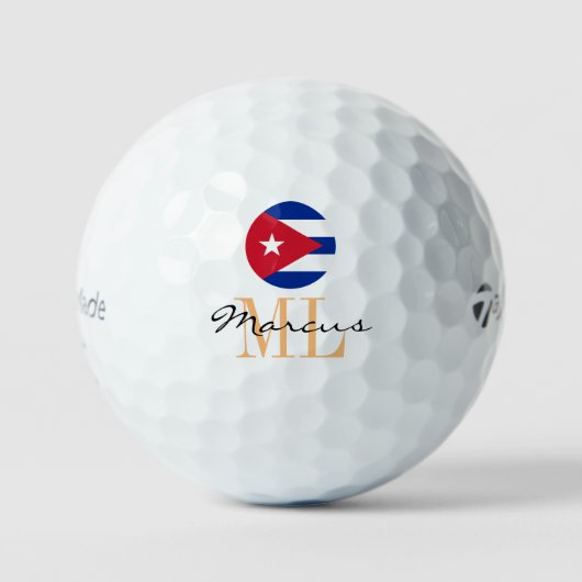 Monogrammed Cuban Flag & Cuba Golf Balls Golfballen (Voorkant)