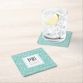 Monogrammed cube kartonnen onderzetters (Insitu)