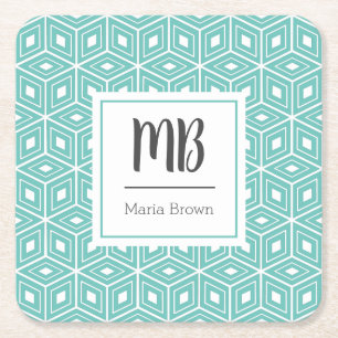 Monogrammed cube kartonnen onderzetters