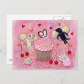 Monogrammed Cupcake and Labrador Fairies Briefkaart (Voorkant / Achterkant)