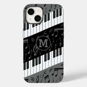 Monogrammed curve piano toetsen en muzieknoten Case-Mate iPhone 14 hoesje