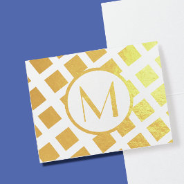 Monogrammed Custom Initiaal Folie Note Kaart