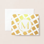 Monogrammed Custom Initiaal Folie Note Kaart (Voorkant met envelop)