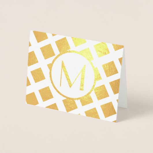 Monogrammed Custom Initiaal Folie Note Kaart (Voorkant)