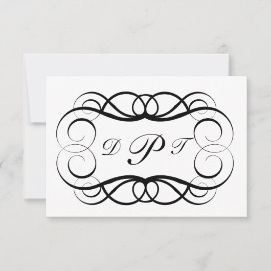 Monogrammed Custom Invite/Bedankt Opmerking RSVP Kaartje (Voorkant)