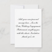Monogrammed Custom Invite/Bedankt Opmerking RSVP Kaartje (Achterkant)