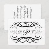 Monogrammed Custom Invite/Bedankt Opmerking RSVP Kaartje (Voorkant / Achterkant)